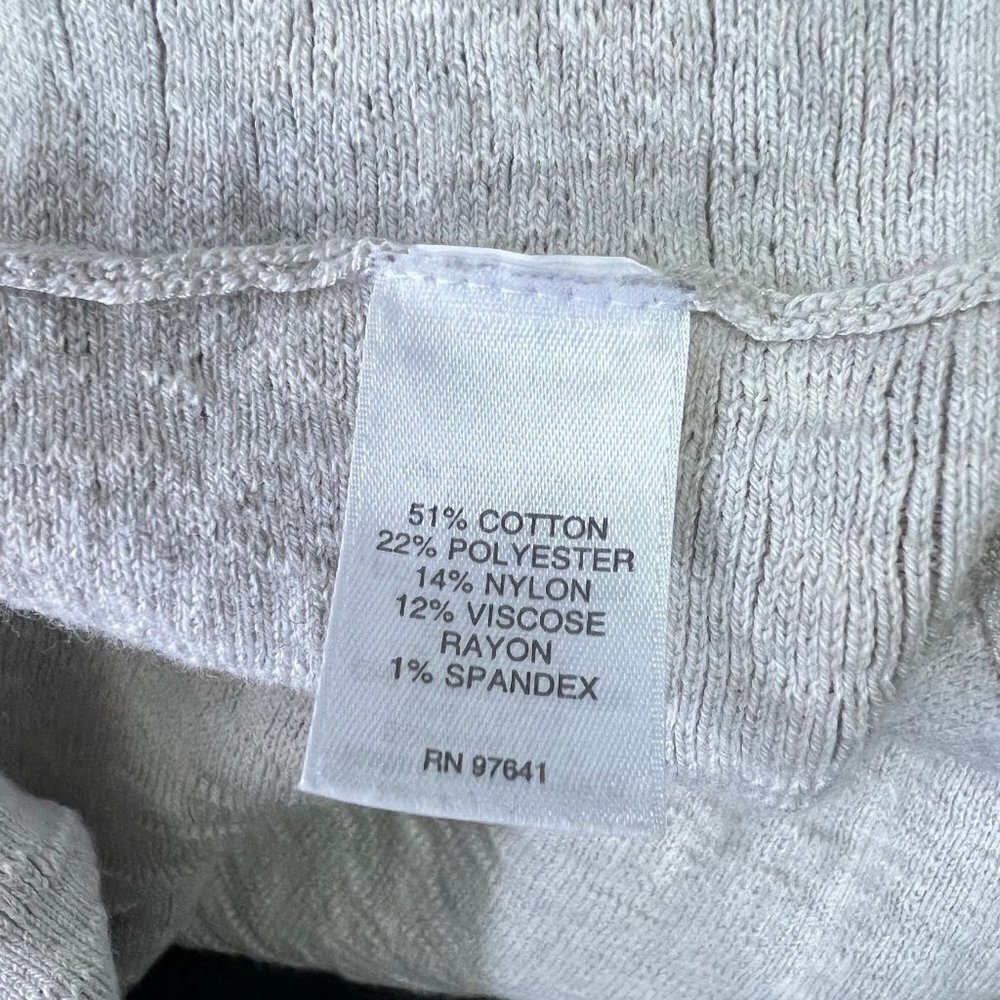J. Jill Pure Jill  Birch Bark Print Beige Open Front Cardigan Sweater Large - Picture 3 of 10